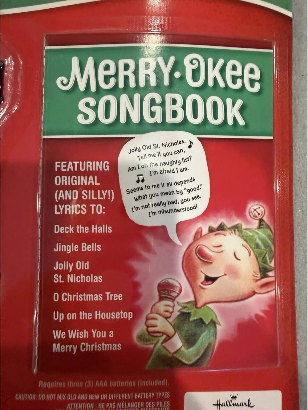 Hallmark Party Merry Okee Christmas Elf Karaoke Microphone New Sealed